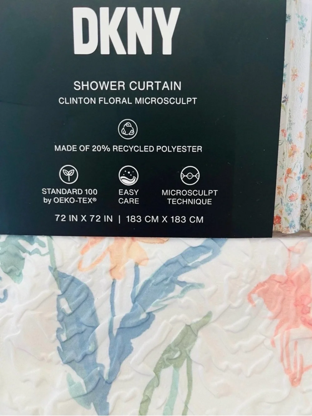 DKNY Clinton Floral Microsculpt Shower Curtain 72